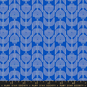 Ironworks Blue Ribbon from the Woodland Park quilting fabric collection designed by Rashida Coleman-Hale for Ruby Star Society. 100% cotton quilting fabric, ideal for quilting, patchwork and dressmaking RS1087-15
