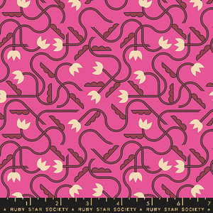 That One Flower Print Raspberry from the Woodland Park quilting fabric collection designed by Rashida Coleman-Hale for Ruby Star Society. 100% cotton quilting fabric, ideal for quilting, patchwork and dressmaking RS1086-14