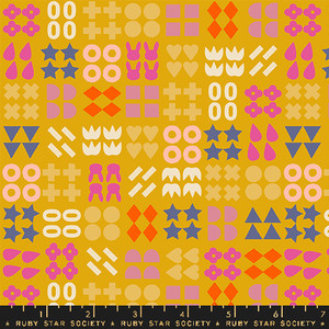 Shapely Goldenrod from the Woodland Park quilting fabric collection designed by Rashida Coleman-Hale for Ruby Star Society. 100% cotton quilting fabric, ideal for quilting, patchwork and dressmaking RS1083-12