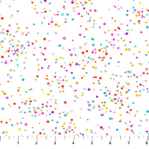 Sprinkles White Multi from the Dovetail Basics collection designed by Ghazal Razavi for Figo Fabrics. 100% medium weight quilting cotton ideal for quilting, patchwork and dressmaking. 92028-10