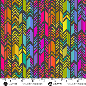 Spectrum Feathers Night from the Color Wheel quilting fabric collection by Andover Fabrics. 100% cotton quilting fabric, ideal for quilting, patchwork and dressmaking- A 1445- K