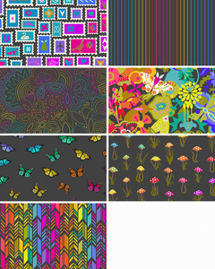 Color Wheel Night Fat Quarter Bundle by Andover Fabrics. 100% cotton quilting fabric, ideal for quilting, patchwork and dressmaking