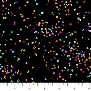 Sprinkles Black Multi from the Dusk Basics collection designed by Ghazal Razavi for Figo Fabrics. 100% medium weight quilting cotton ideal for quilting, patchwork and dressmaking 92042-99