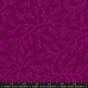 Wandering Vine Purple Velvet from the Glow Garden quilting fabric collection designed by Sarah Watts for Ruby Star Society. 100% cotton quilting fabric, ideal for quilting, patchwork and dressmaking RS2118-12N