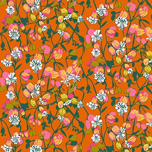 Silene Tangerine from the Jumpstart quilting fabric collection design by Anna Maria Textiles for Northcott. 100% cotton quilting fabric, ideal for quilting, patchwork and dressmaking AMT127-59L