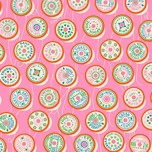 Spools Flamingo from the Trinketry quilting fabric collection designed by Melody Miller for Ruby Star Society. 100% cotton quilting fabric, ideal for quilting, patchwork and dressmaking RS0111-17