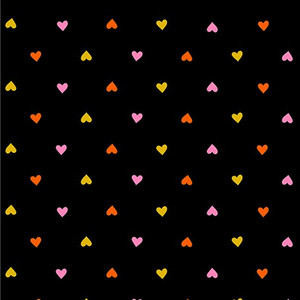 Hearts Black from the Trinketry quilting fabric collection designed by Melody Miller for Ruby Star Society. 100% cotton quilting fabric, ideal for quilting, patchwork and dressmaking RS0091-36
