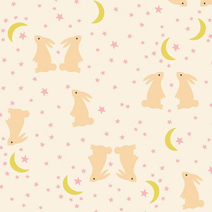 Bunnies Natural from the Mystic Fable quilting fabric collection designed by Alexia Marcelle Abegg for Ruby Star Society. 100% cotton quilting fabric, ideal for quilting, patchwork and dressmaking RS4147-11