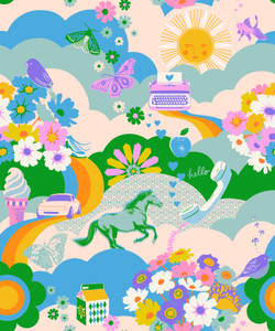 Best Day Ever Verdant Panel from the Best Day Ever quilting fabric collection designed by Melody Miller for Ruby Star Society. 100% cotton quilting fabric, ideal for quilting, patchwork and dressmaking RS0103-13