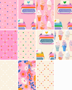 Best Day Ever Pink fat quarter bundle by Ruby Star Society. 100% cotton quilting fabric, ideal for quilting, patchwork and dressmaking