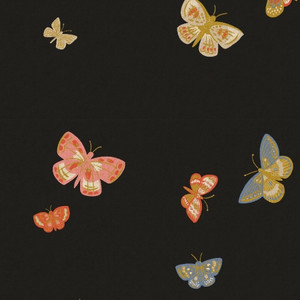 Butterfly House Black Canvas from the English Rose fabric collection designed by Anna Bond for Rifle Paper Co. 