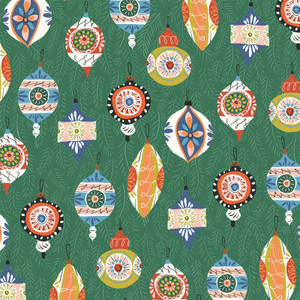Beautiful Baubles from the Tinsel Time quilting fabric collection designed by Louise Cunningham for Cloud9 Fabrics. 100% organic cotton quilting fabric, ideal for quilting, patchwork and dressmaking 227526