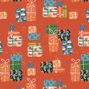Christmas Surprises from the Tinsel Time quilting fabric collection designed by Louise Cunningham for Cloud9 Fabrics. 100% organic cotton quilting fabric, ideal for quilting, patchwork and dressmaking 227522