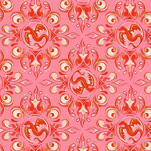 Emblem Poinsettia from the Fire Glow quilting fabric collection designed by Sarah Watts for Ruby Star Society. 100% cotton quilting fabric, ideal for quilting, patchwork and dressmaking RS2136-12M