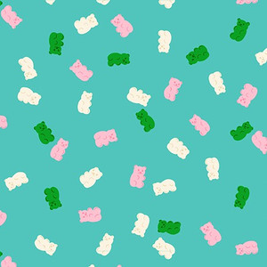 Merry Gummies Iceberg from the Merry Happy Christmas quilting fabric collection designed by Kimberly Kight for Ruby Star Society. 100% cotton quilting fabric, ideal for quilting, patchwork and dressmaking RS3104-13