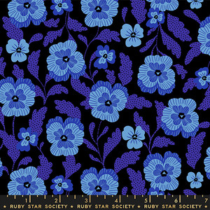 Violets Black from the Hello Alice quilting fabric collection designed by Sarah Watts for Ruby Star Society. 100% cotton quilting fabric, ideal for quilting, patchwork and dressmaking RS2126-16