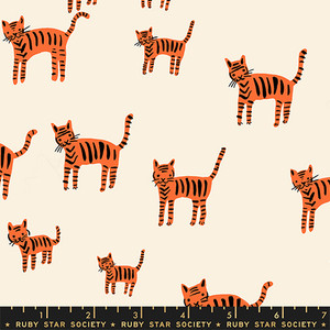 Tiger Stripes Orange from the Catnap quilting fabric collection designed by Alexia Marcelle Abegg for Ruby Star Society. 100% cotton quilting fabric, ideal for quilting, patchwork and dressmaking RS4132-12