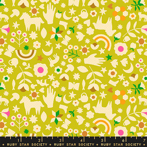 Little Luck Pistachio from the Catnap quilting fabric collection designed by Alexia Marcelle Abegg for Ruby Star Society. 100% cotton quilting fabric, ideal for quilting, patchwork and dressmaking RS4131-11