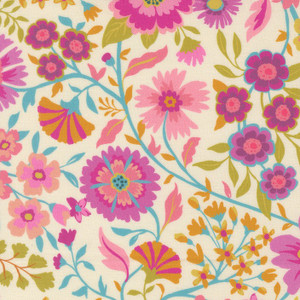 Wild and Free Cream from the Parlor collection designed by Crystal Manning for Moda Fabrics. 100% lightweight quilting cotton ideal for quilting, patchwork and dressmaking 11961-11