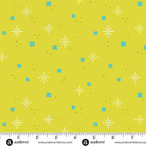 Stardust Green from the Ghostly Garden Halloween quilting fabric collection designed by KP Creates for Andover Fabrics. 100% cotton quilting fabric, ideal for quilting, patchwork and dressmaking A-10201-G