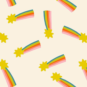 Shooting Star Natural from the Mystic Fable quilting fabric collection designed by Alexia Marcelle Abegg for Ruby Star Society. 100% cotton quilting fabric, ideal for quilting, patchwork and dressmaking RS4148-11