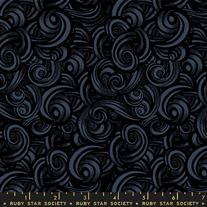 Smoke Black from the Fire Glow quilting fabric collection designed by Sarah Watts for Ruby Star Society. 100% cotton quilting fabric, ideal for quilting, patchwork and dressmaking RS2135-16
