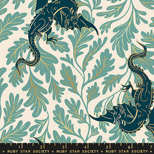 Dragon Lair Watercress from the Fire Glow quilting fabric collection designed by Sarah Watts for Ruby Star Society. 100% cotton quilting fabric, ideal for quilting, patchwork and dressmaking RS2132-13M