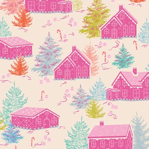 Gumdrops and Gables from the Christmas in Colour Christmas quilting fabric collection designed by AGF Studio for Art Gallery Fabrics. 100% cotton quilting fabric, ideal for quilting, patchwork and dressmaking CMC25414