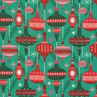 227092 Baubles and Branches from the Christmas Past collection designed by Lori Rudolph for Cloud9 Fabrics. 100% Organic medium weight quilting cotton ideal for quilting, patchwork and dressmaking.