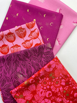 Pink Firefly Fat Quarter Bundle by Ruby Star Society. 100% Premium Quilting and Patchwork Cotton Fabric