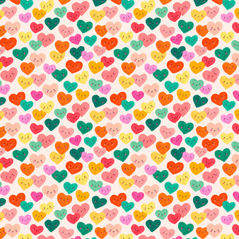 BEE2310 Colourful Hearts from the Bee Happy quilting fabric collection by Dashwood Studio. 100% cotton quilting fabric, ideal for quilting, patchwork and dressmaking