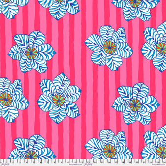 PWBM091.PINK Zebra Lily Pink from the Kaffe Fassett Collective quilting fabric collection designed by Brandon Mably for FreeSpirit Fabrics. 100% cotton quilting fabric, ideal for quilting, patchwork and dressmaking