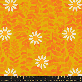 Daisies Goldenrod from the Flowerland quilting fabric collection by Ruby Star Society. 100% cotton quilting fabric, ideal for quilting, patchwork and dressmaking RS0075-11