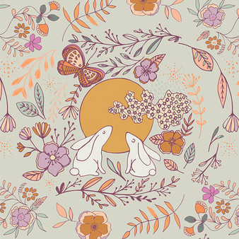 Moon Stories Five from the Crafting Magic fabric collection designed by Maureen Cracknell for Art Gallery Fabrics. 100% OEKO-TEX Certified Standard Quilting and Patchwork Cotton Fabric TRB5000