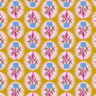 Cameo Maize from the Bloomology quilting fabric collection designed by Monika Forsberg for FreeSpirit Fabrics. 100% cotton quilting fabric, ideal for quilting, patchwork and dressmaking PWMF037.MAIZE