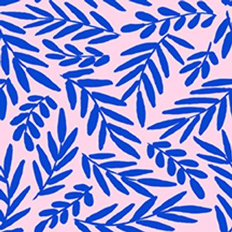 Ferns Pink Blue from the Vibrant Blooms quilting fabric collection designed by Jess Phoenix for Paintbrush Studio Fabrics (PBS Fabrics). 100% cotton quilting fabric, ideal for quilting, patchwork and dressmaking 120-22235