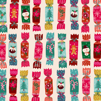 CANDY2503 Christmas Crackers from the Candy Cane Christmas collection designed by Helen Black for Dashwood Studio. 100% medium weight quilting cotton ideal for quilting, patchwork and dressmaking.
