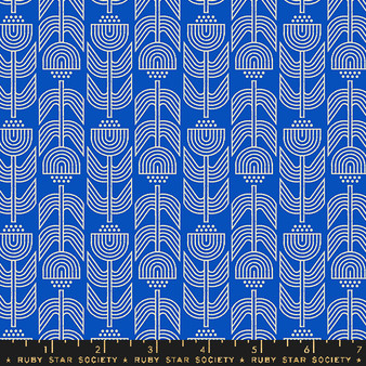 Ironworks Blue Ribbon from the Woodland Park quilting fabric collection designed by Rashida Coleman-Hale for Ruby Star Society. 100% cotton quilting fabric, ideal for quilting, patchwork and dressmaking RS1087-15