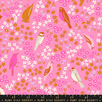 Spark Bird Flamingo from the Bird is the Word quilting fabric collection designed by Kimberly Kight for Ruby Star Society. 100% cotton quilting fabric, ideal for quilting, patchwork and dressmaking RS3077-12