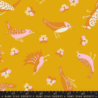 Migration Goldenrod from the Bird is the Word quilting fabric collection designed by Kimberly Kight for Ruby Star Society. 100% cotton quilting fabric, ideal for quilting, patchwork and dressmaking RS3076-14