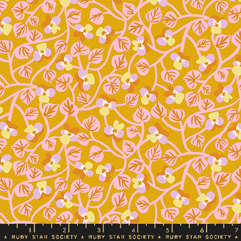 Pansy Goldenrod from the Bird is the Word quilting fabric collection designed by Kimberly Kight for Ruby Star Society. 100% cotton quilting fabric, ideal for quilting, patchwork and dressmaking RS3079-13