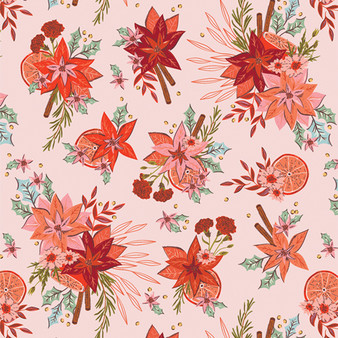 Yuletide Blossoms from the Christmas in the Cabin fabric collection designed by AGF Studio for Art Gallery Fabrics. 100% OEKO-TEX Certified Standard Quilting and Patchwork Cotton Fabric CCA258912