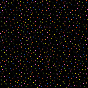 Mini Starry Black Vivid Rainbow from the Starry quilting fabric collection by Ruby Star Society. 100% cotton quilting fabric, ideal for quilting, patchwork and dressmaking RS4110-63