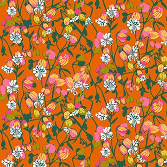 Silene Tangerine from the Jumpstart quilting fabric collection design by Anna Maria Textiles for Northcott. 100% cotton quilting fabric, ideal for quilting, patchwork and dressmaking AMT127-59L