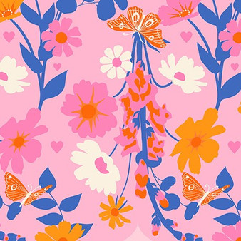 Foxgloves Posy from the Best Day Ever quilting fabric collection designed by Melody Miller for Ruby Star Society. 100% cotton quilting fabric, ideal for quilting, patchwork and dressmaking RS0106-12