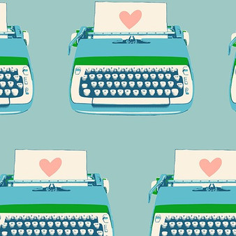Typewriters Turquoise from the Best Day Ever quilting fabric collection designed by Melody Miller for Ruby Star Society. 100% cotton quilting fabric, ideal for quilting, patchwork and dressmaking RS0104-15