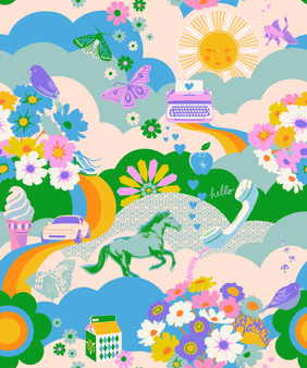 Best Day Ever Verdant Panel from the Best Day Ever quilting fabric collection designed by Melody Miller for Ruby Star Society. 100% cotton quilting fabric, ideal for quilting, patchwork and dressmaking RS0103-13