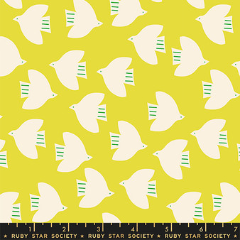 Birds Citron from the Catnap quilting fabric collection designed by Alexia Marcelle Abegg for Ruby Star Society. 100% cotton quilting fabric, ideal for quilting, patchwork and dressmaking RS4135-12