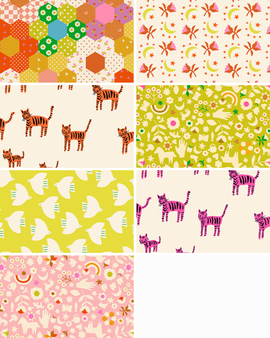 Catnap fat quarter bundle by Ruby Star Society. 100% cotton quilting fabric, ideal for quilting, patchwork and dressmaking