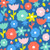 Flowers Blue Bright from the Over the Rainbow quilting fabric collection designed by Ampersand Design Studio for Paintbrush Studio Fabrics (PBS Fabrics). 100% cotton quilting fabric, ideal for quilting, patchwork and dressmaking 120-19431